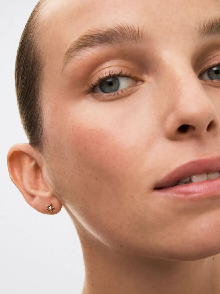 Pendientes de oro rosa de 18kt con diamantes
