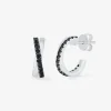 Pendientes de plata 925 con 36 espinelas negras en talla brillante