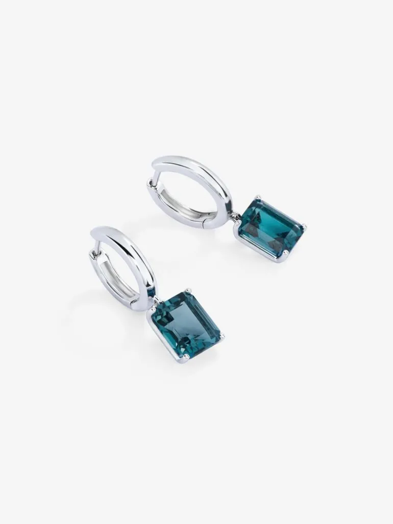 Pendientes de plata con topacios azules