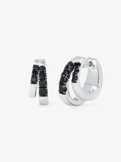 Pendientes doble aro de plata 925 con espinelas