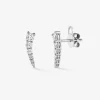 Pendientes trepador de oro blanco de 18K con diamantes