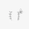 Pendientes trepadores de oro blanco de 18K con diamantes blancos en talla brillante de 0,45 cts