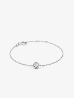 Pulsera cadena círculo de oro blanco de 18K de diamantes