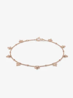 Pulsera cadena con estrellas de oro rosa de 18K con diamantes
