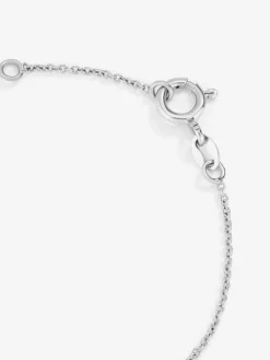 Pulsera cadena cruz de oro blanco de 18K de diamantes