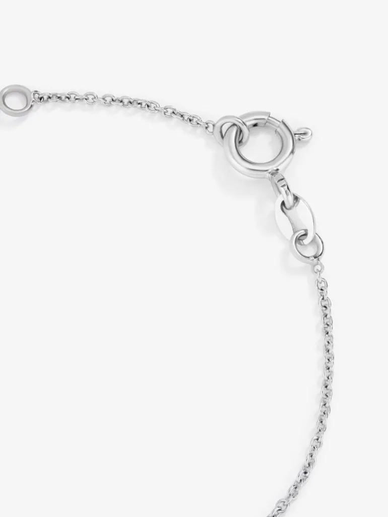 Pulsera cadena cruz de oro blanco de 18K de diamantes