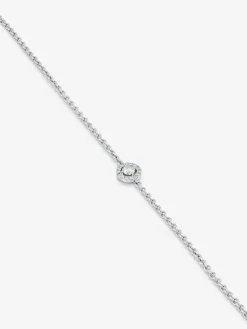 Pulsera cadena de oro blanco de 18K de diamantes en pavé