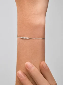 Pulsera cadena de oro blanco de 18K de diamantes