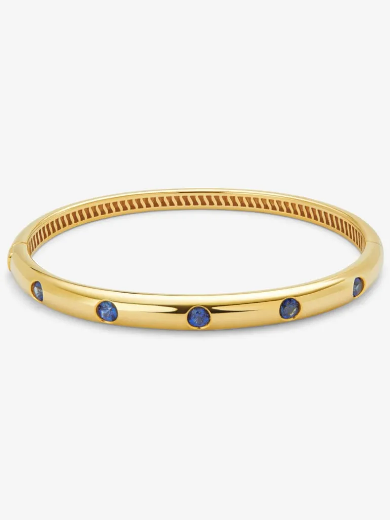 Pulsera de oro amarillo de 18K con zafiros azules en talla brillante de 1,69 cts