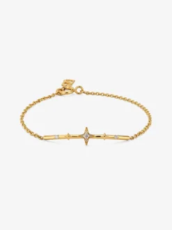 Pulsera de oro amarillo de 18K con 7 diamantes en talla brillante con un total de 0,08 cts