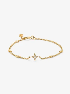 Pulsera de oro amarillo de 18K con 5 diamantes en talla brillante con un total de 0,04 cts