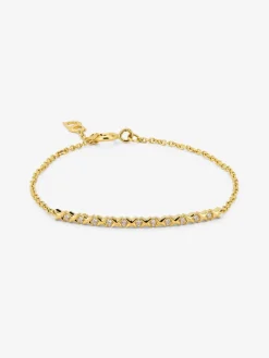 Pulsera de oro amarillo de 18K con 11 diamantes en talla brillante con un total de 0,16 cts