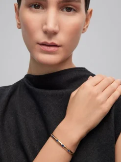 Pulsera de oro amarillo de 18K con zafiros azules en talla brillante de 1,69 cts