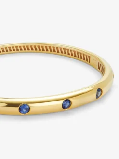 Pulsera de oro amarillo de 18K con zafiros azules en talla brillante de 1,69 cts