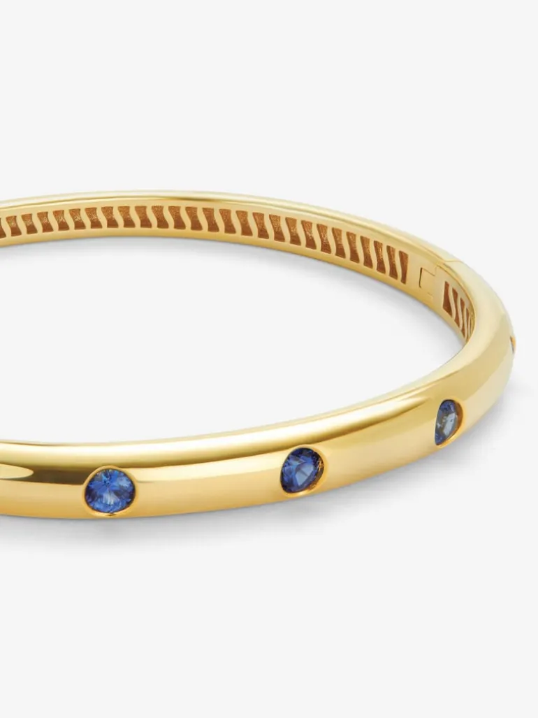 Pulsera de oro amarillo de 18K con zafiros azules en talla brillante de 1,69 cts