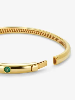 Pulsera de oro amarillo de 18K con esmeraldas en talla brillante de 1,02 cts