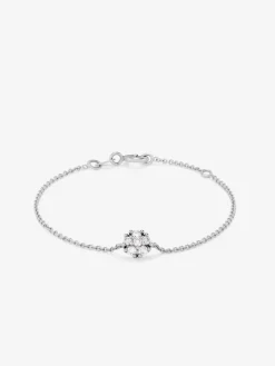 Pulsera de oro blanco de 18K con 6 diamantes en talla brillante con un total de 0,27 cts