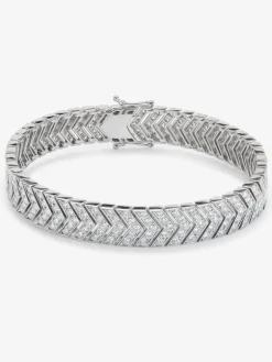 Pulsera de oro blanco de 18K con diamante