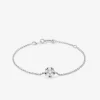 Pulsera de oro blanco de 18K con diamantes en talla brillante de 0,08 cts