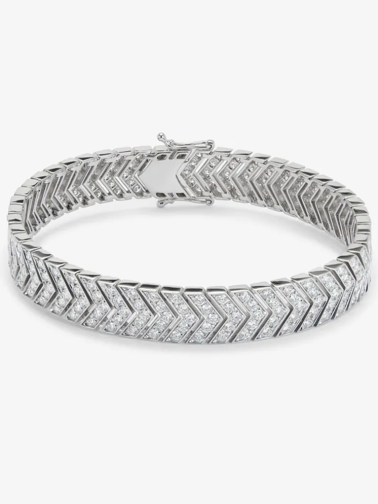 Pulsera de oro blanco de 18K con diamante