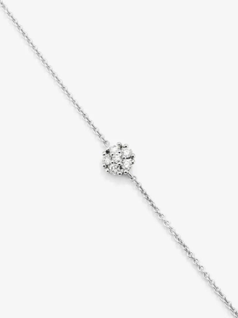 Pulsera de oro blanco de 18K con 6 diamantes en talla brillante con un total de 0,27 cts