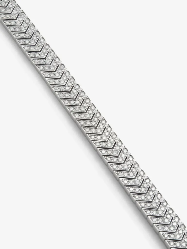 Pulsera de oro blanco de 18K con diamante