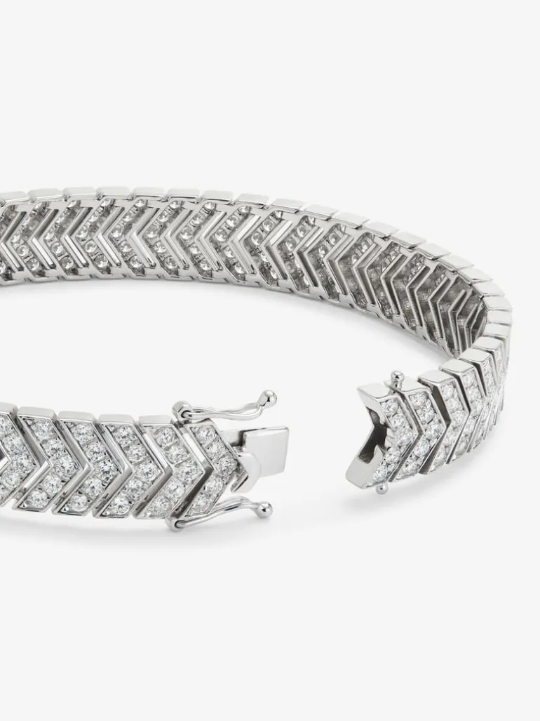 Pulsera de oro blanco de 18K con diamante