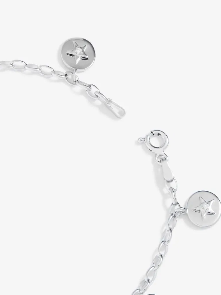 Pulsera de plata 925 con estrellas y diamante de 0,05 cts