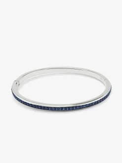 Pulsera rígida de plata 925 con zafiros