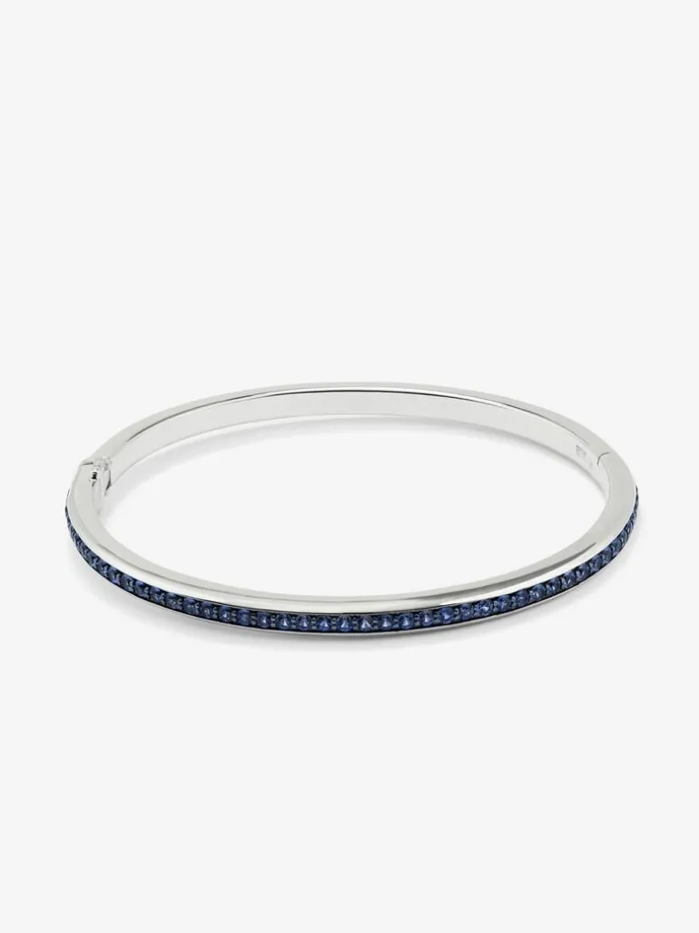 Pulsera rígida de plata 925 con zafiros