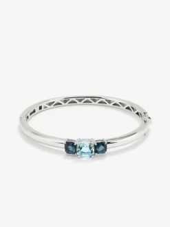 Pulsera rígida de plata 925 con topacios
