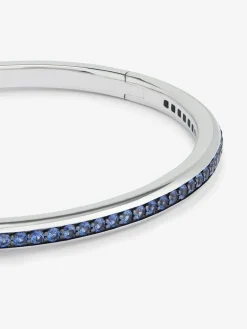 Pulsera rígida de plata 925 con zafiros