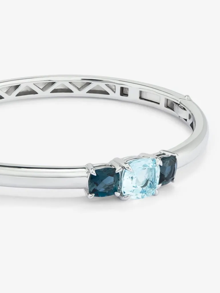 Pulsera rígida de plata 925 con topacios