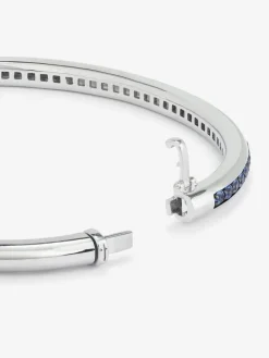 Pulsera rígida de plata 925 con zafiros