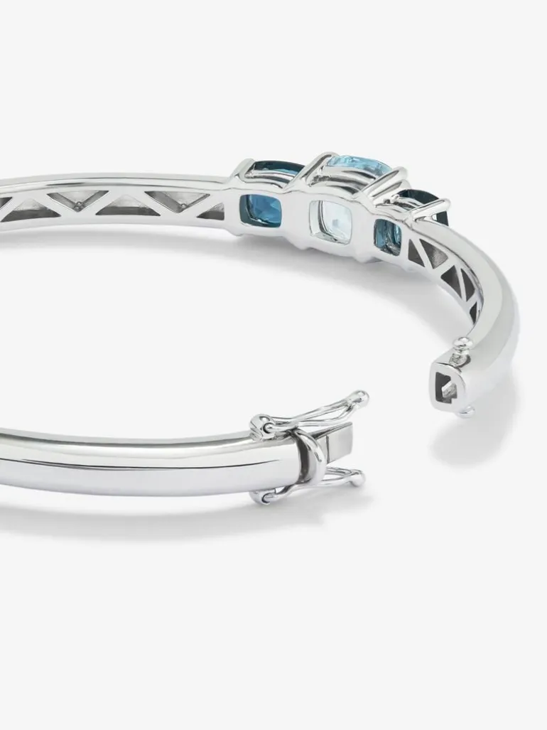 Pulsera rígida de plata 925 con topacios