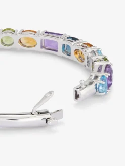 Pulsera rígida de plata 925 con gemas multicolor