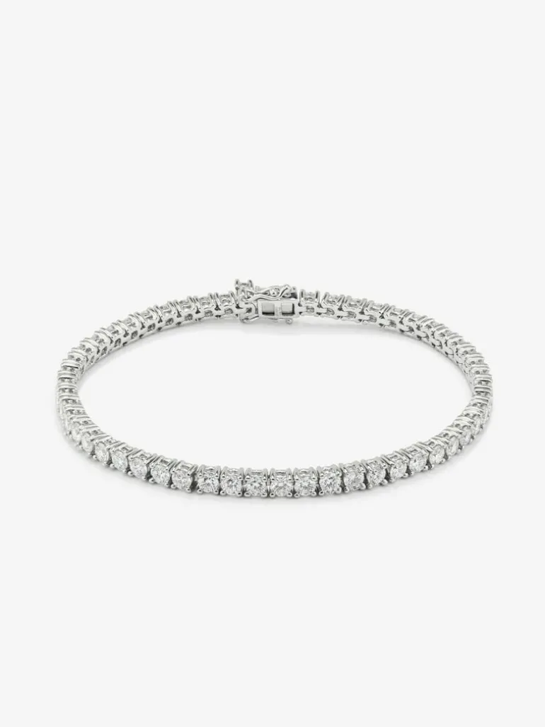 Pulsera riviere de oro blanco de 18K de diamantes