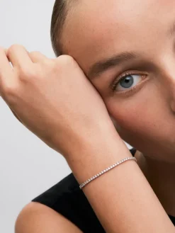 Pulsera riviere de oro blanco de 18K de diamantes