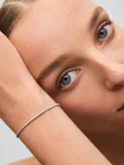 Pulsera riviere de oro blanco de 18K de diamantes