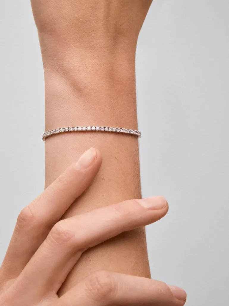 Pulsera riviere de oro blanco de 18K de diamantes