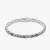 Pulsera riviere de plata 925 con gemas multicolor