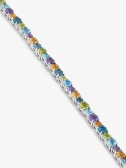 Pulsera riviere de plata 925 con gemas multicolor