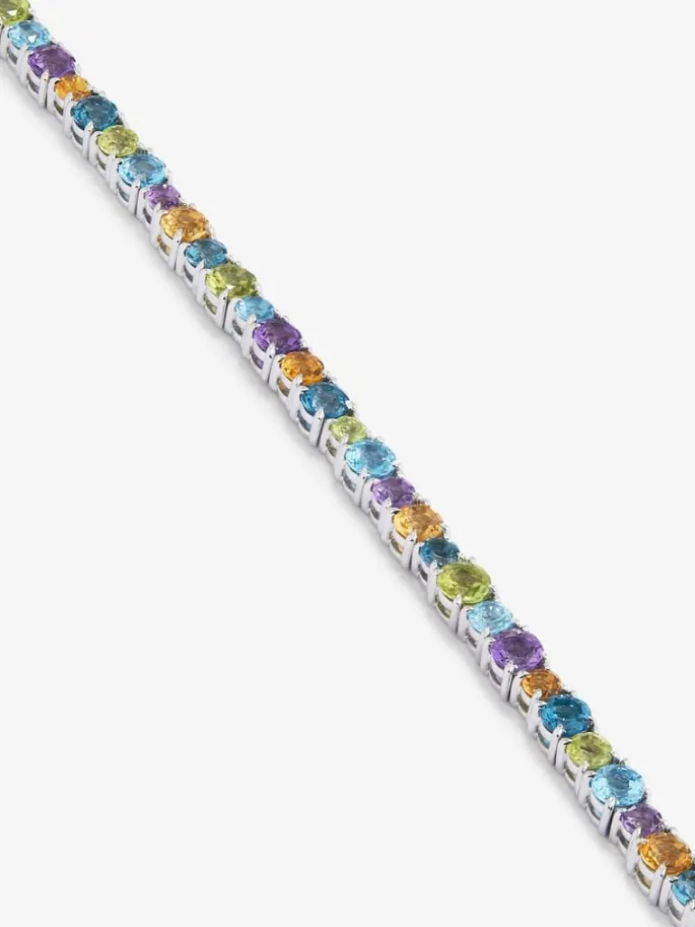 Pulsera riviere de plata 925 con gemas multicolor