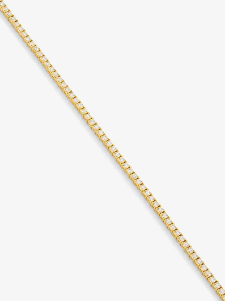 Pulsera rivière de oro amarillo de 18K con diamantes blancos en talla brillante de 1,65 cts