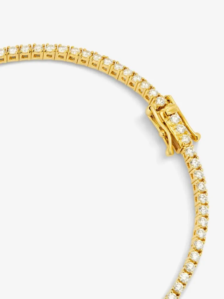 Pulsera rivière de oro amarillo de 18K con diamantes blancos en talla brillante de 1,65 cts