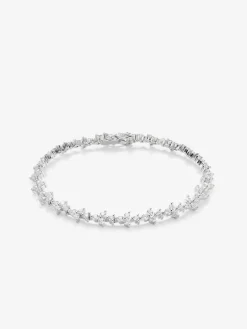Pulsera rivière de oro blanco de 18K con diamantes en talla brillante de 2,82 cts