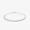 Pulsera rivière de oro blanco de 18K con diamantes en talla brillante de 0,09 cts