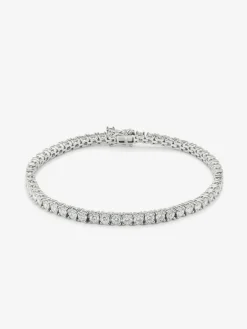 Pulsera rivière de oro blanco de 18K con 60 diamantes en talla brillante con un total de 4,7 cts