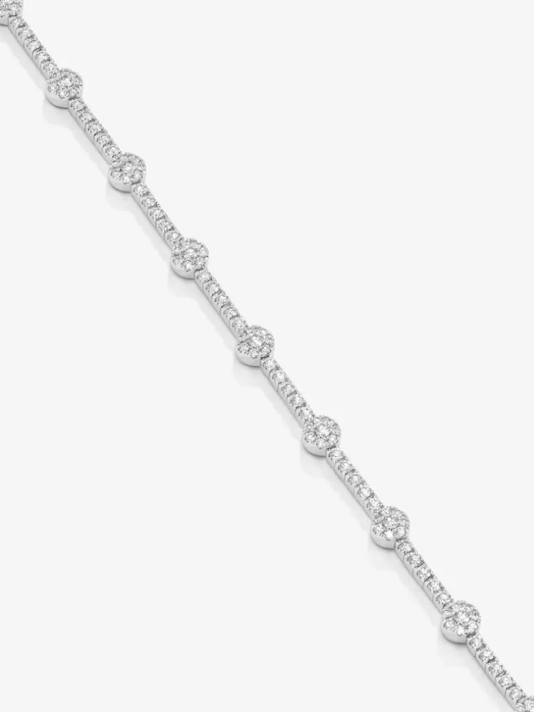 Pulsera rivière de oro blanco de 18K con 155 diamantes en talla brillante con un total de 2,09 cts
