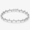 Pulsera semi rigida de oro blanco de 18K y diamante
